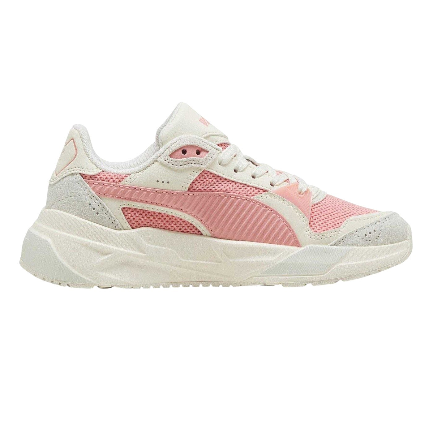 White-Pink-Grey - Back - Puma Childrens-Kids Trinity Trainers