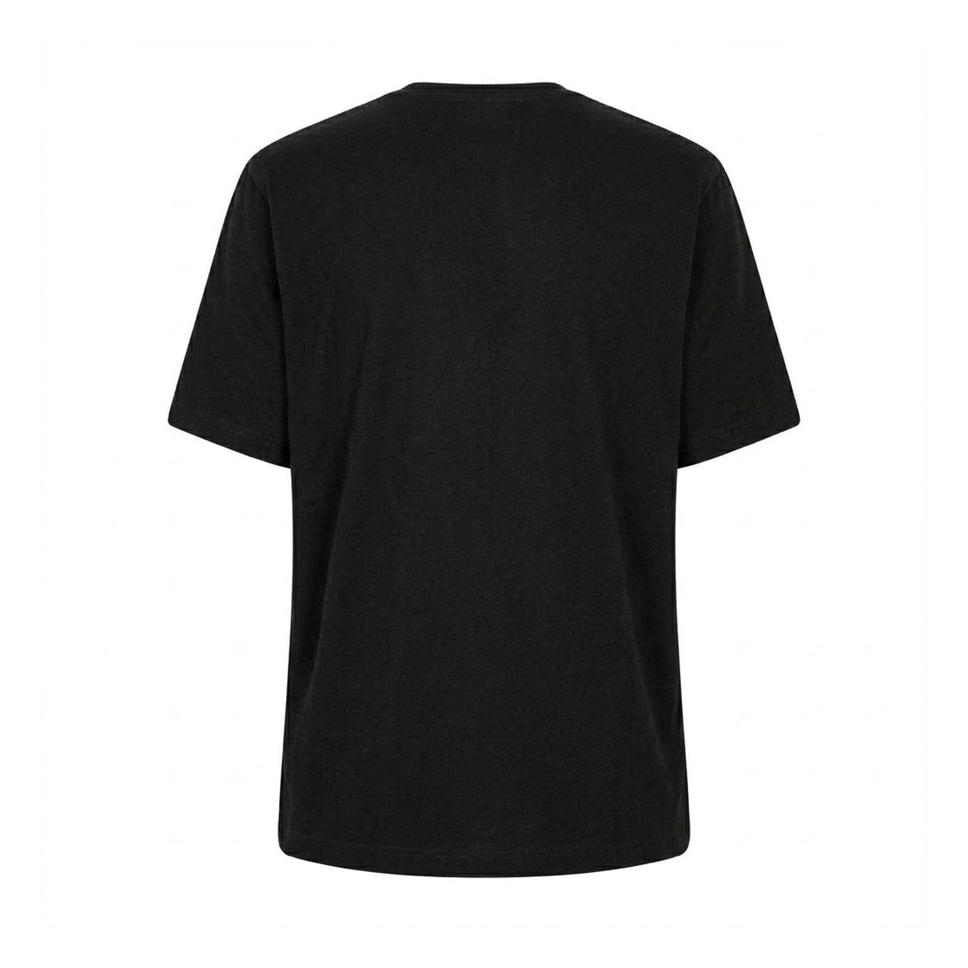 Black - Back - Maison Kitsuné Mens Embroidered Logo Cotton T-Shirt