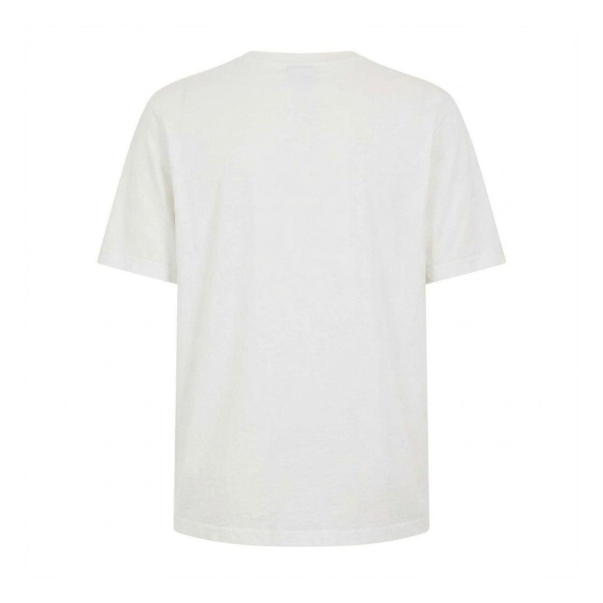 White - Back - Maison Kitsuné Mens Embroidered Logo Cotton T-Shirt