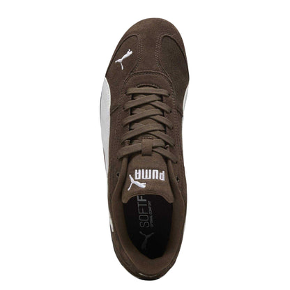 Brown-White - Pack Shot - Puma Womens-Ladies Replicatch Suede Trainers