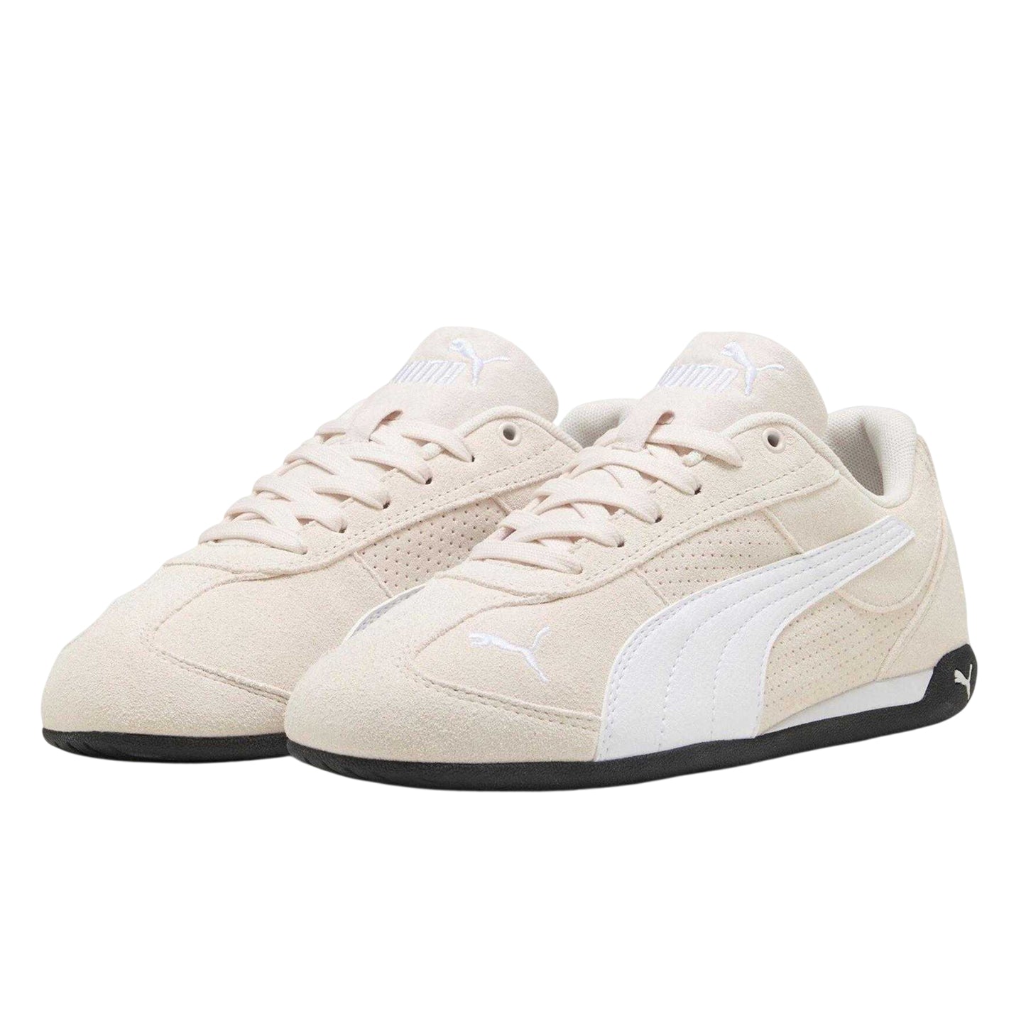Pink-White - Front - Puma Womens-Ladies Replicatch Suede Trainers
