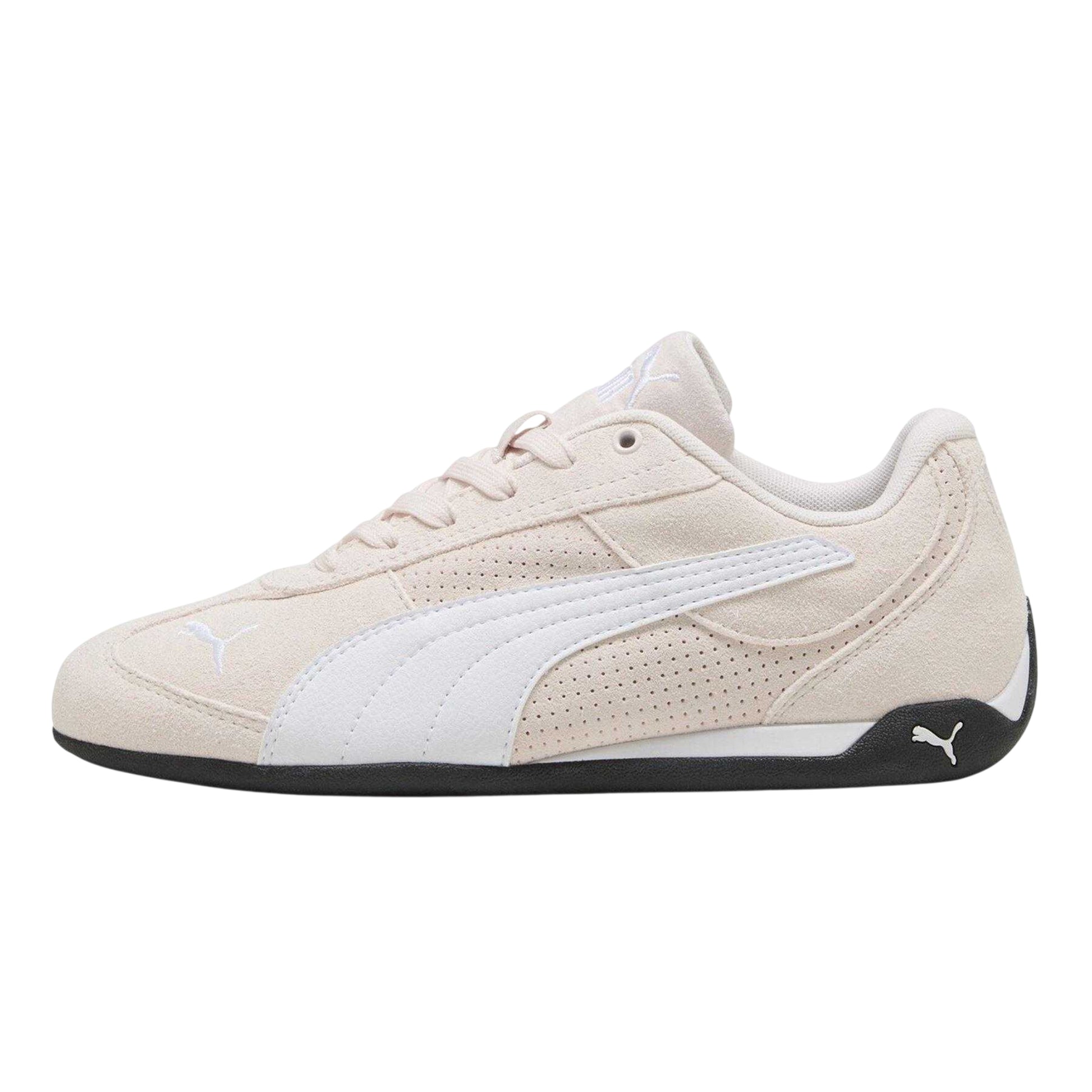 Pink-White - Side - Puma Womens-Ladies Replicatch Suede Trainers