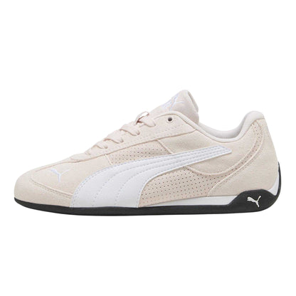 Pink-White - Side - Puma Womens-Ladies Replicatch Suede Trainers
