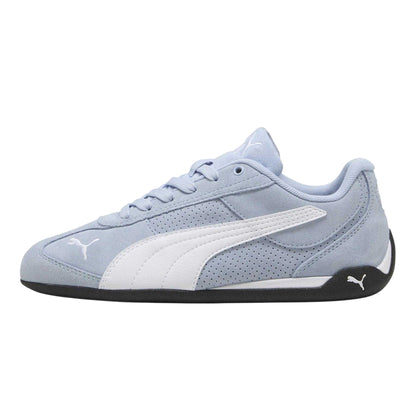 Blue-White - Side - Puma Womens-Ladies Replicatch Suede Trainers