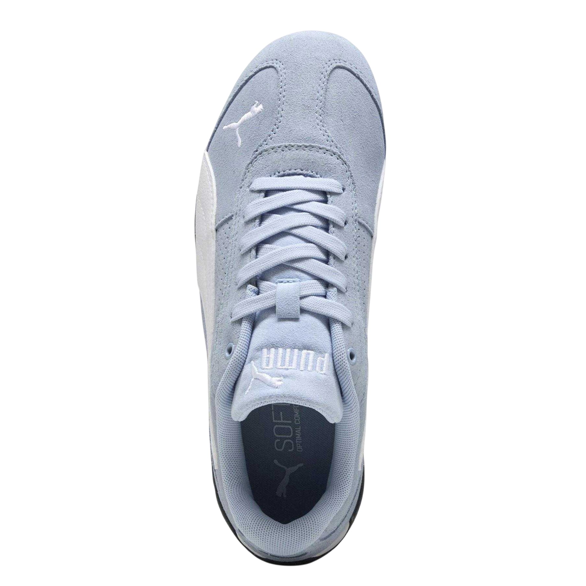 Blue-White - Pack Shot - Puma Womens-Ladies Replicatch Suede Trainers