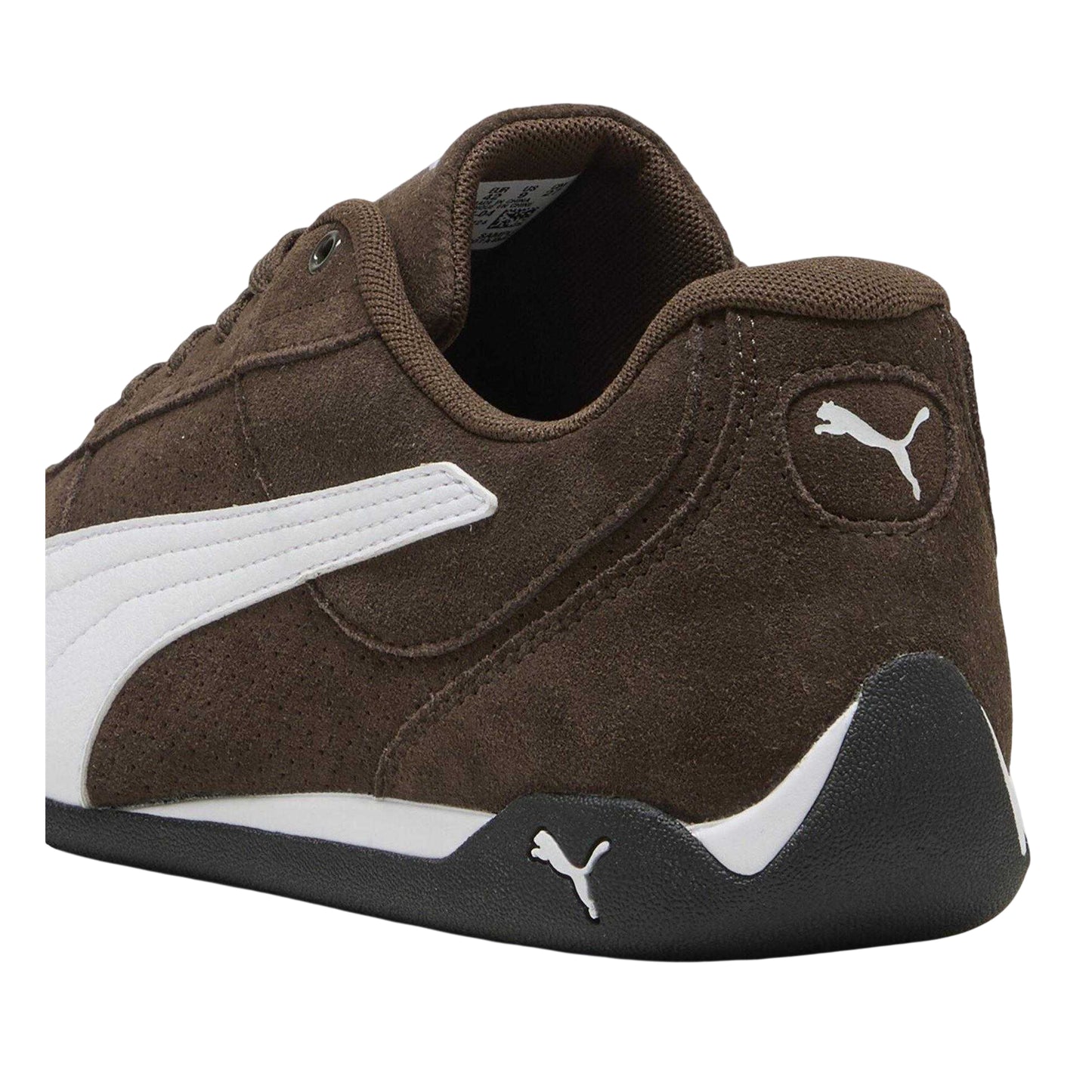 Brown-White - Back - Puma Womens-Ladies Replicatch Suede Trainers
