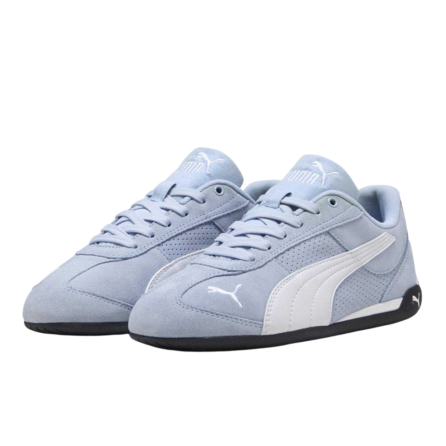 Blue-White - Front - Puma Womens-Ladies Replicatch Suede Trainers