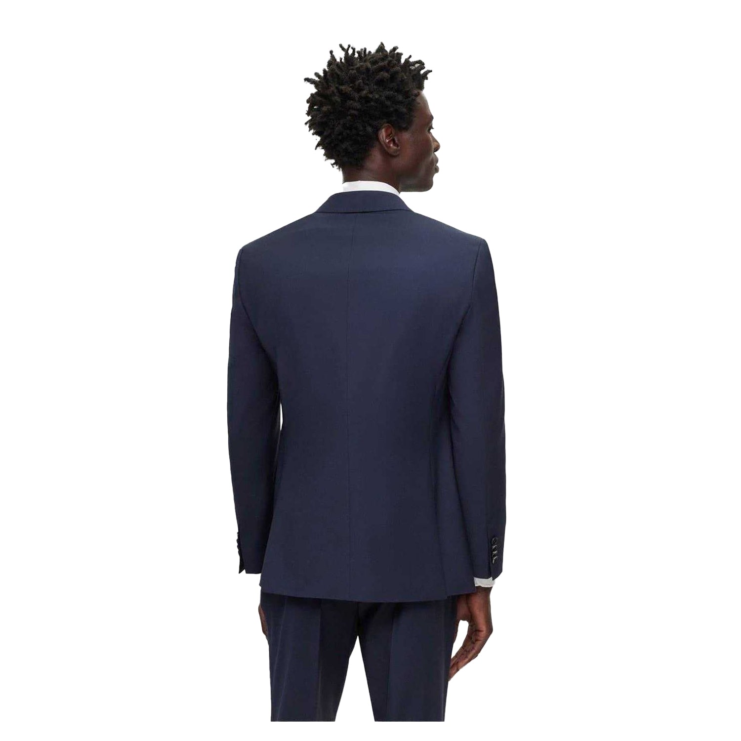 Dark Blue - Back - Boss Mens Jasper Suit Jacket
