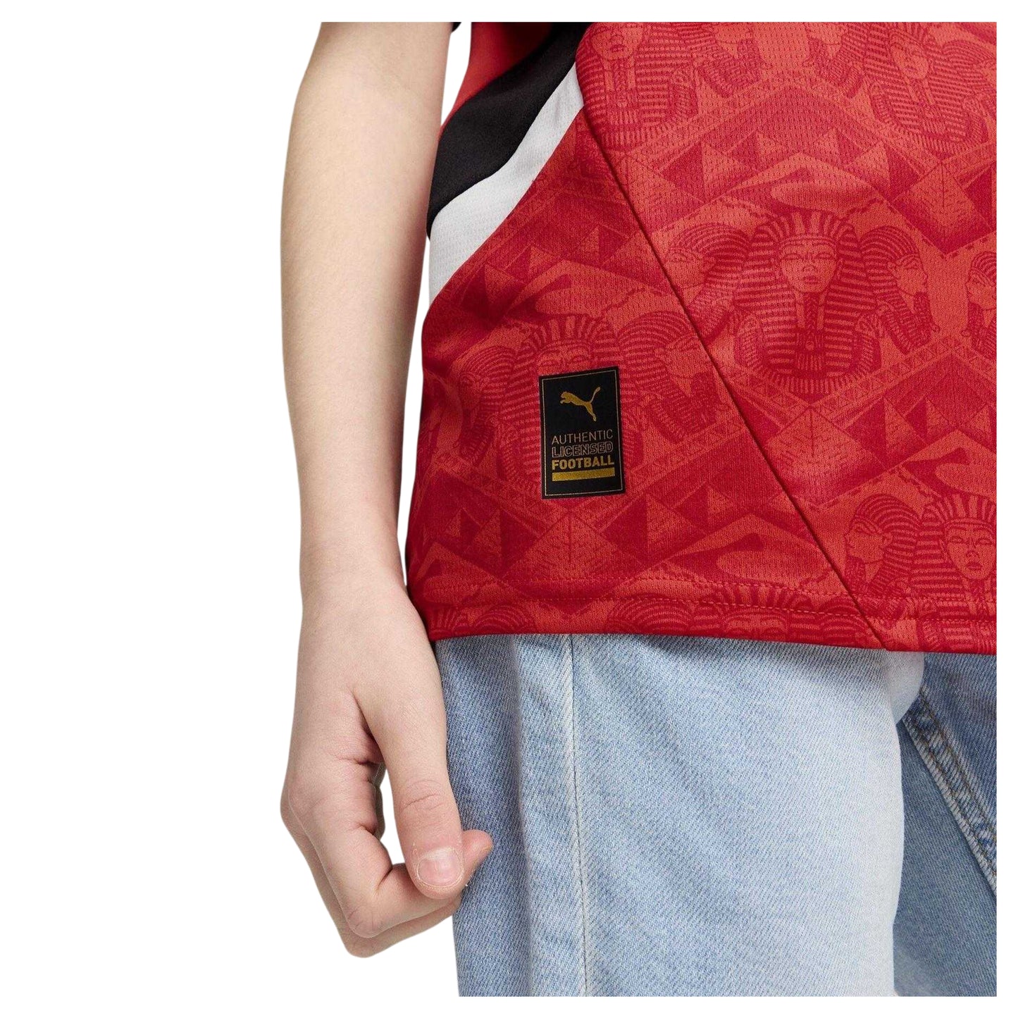Red-Black - Side - Egypt Childrens-Kids 2025 Puma Football Jersey