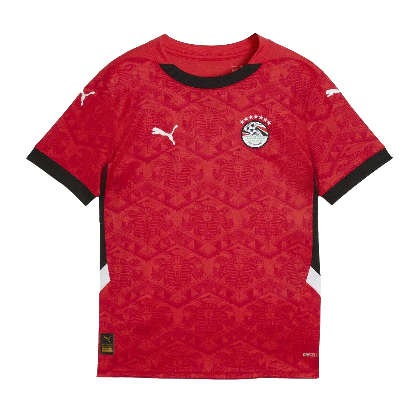 Red-Black - Front - Egypt Childrens-Kids 2025 Puma Football Jersey