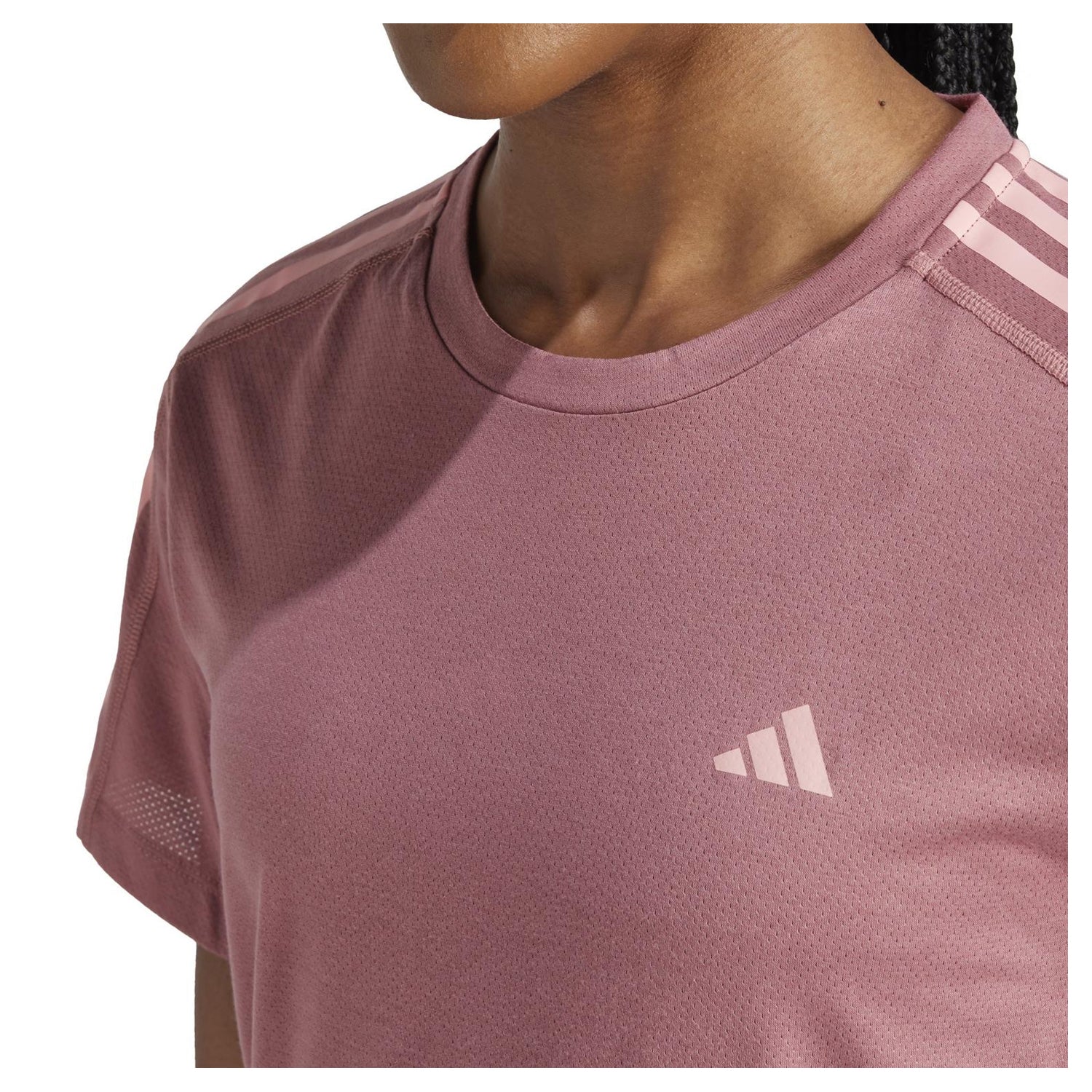 Crimson - Side - Adidas Womens-Ladies Own The Run T-Shirt