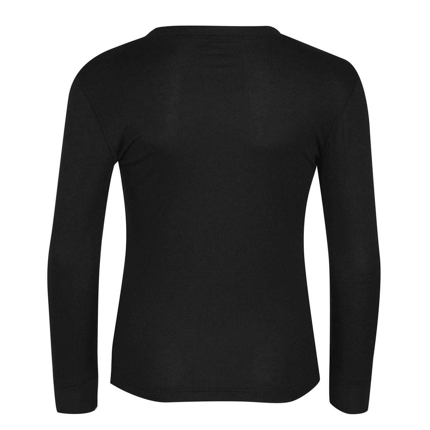 Black - Back - Campri Childrens-Kids Thermal Base Layer Top