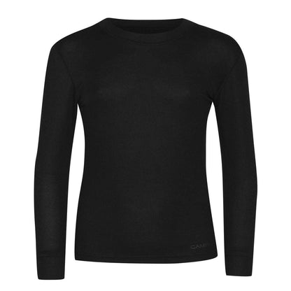 Black - Front - Campri Childrens-Kids Thermal Base Layer Top