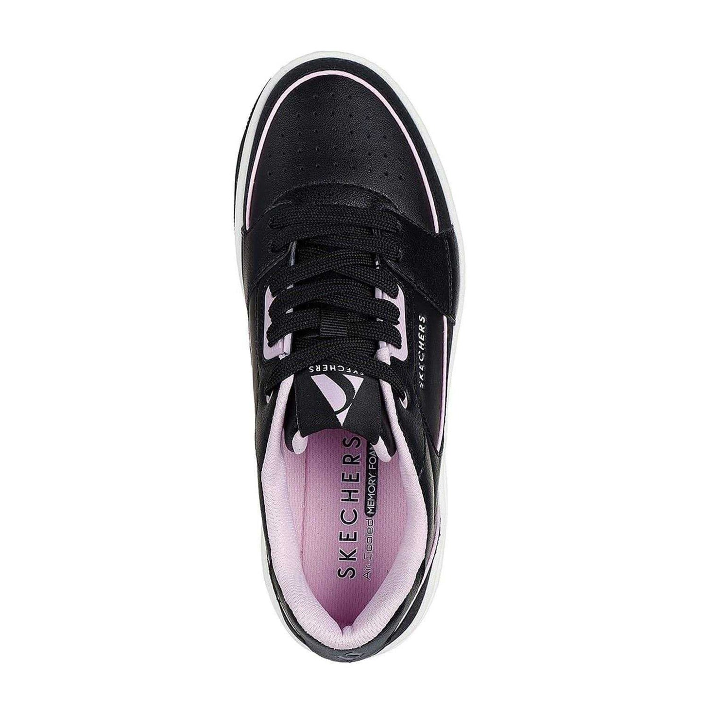 Black-Lilac - Lifestyle - Skechers Womens-Ladies Uno Court Leather Trainers