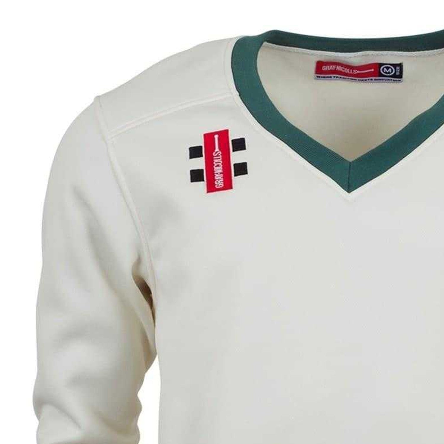Ivory-Green - Back - Gray-Nicolls Unisex Adult Embroidered Logo Jumper