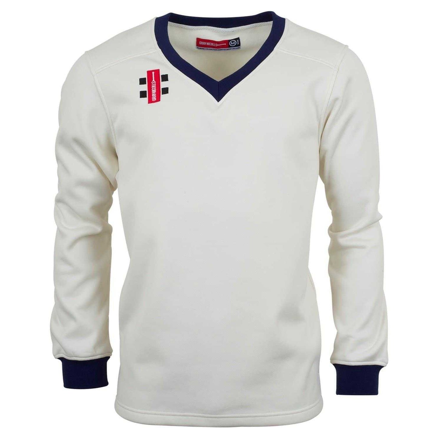 Ivory-Navy - Front - Gray-Nicolls Unisex Adult Embroidered Logo Jumper
