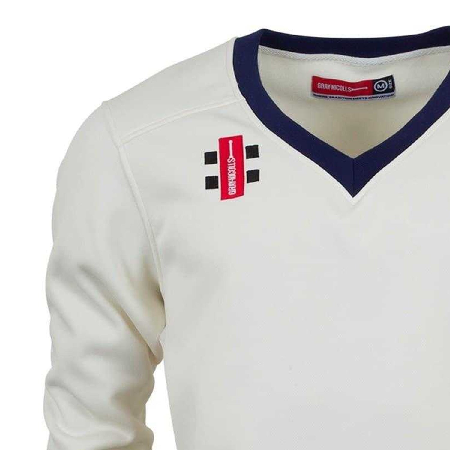 Ivory-Navy - Back - Gray-Nicolls Unisex Adult Embroidered Logo Jumper