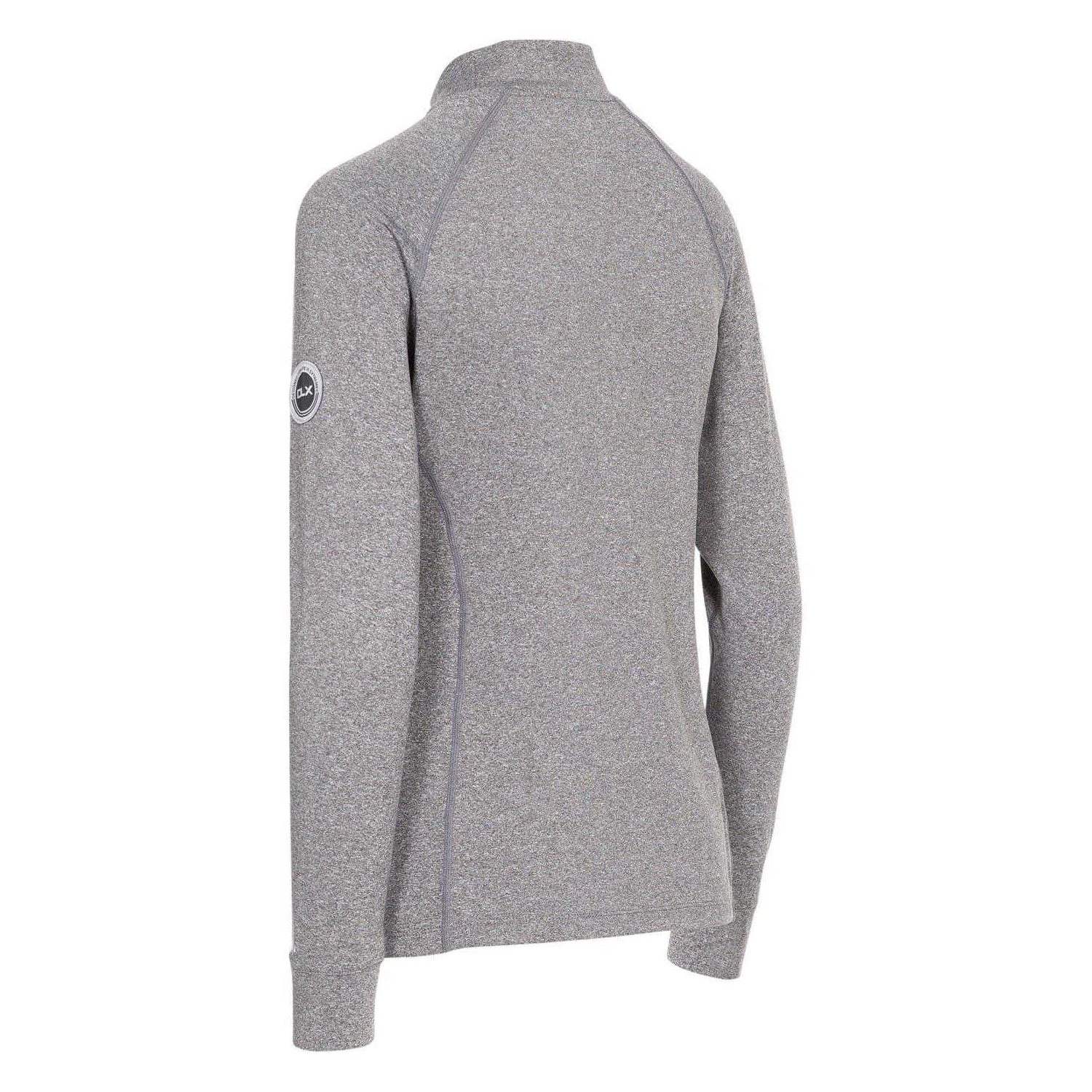 Grey Marl - Back - DLX Womens-Ladies Workout T-Shirt