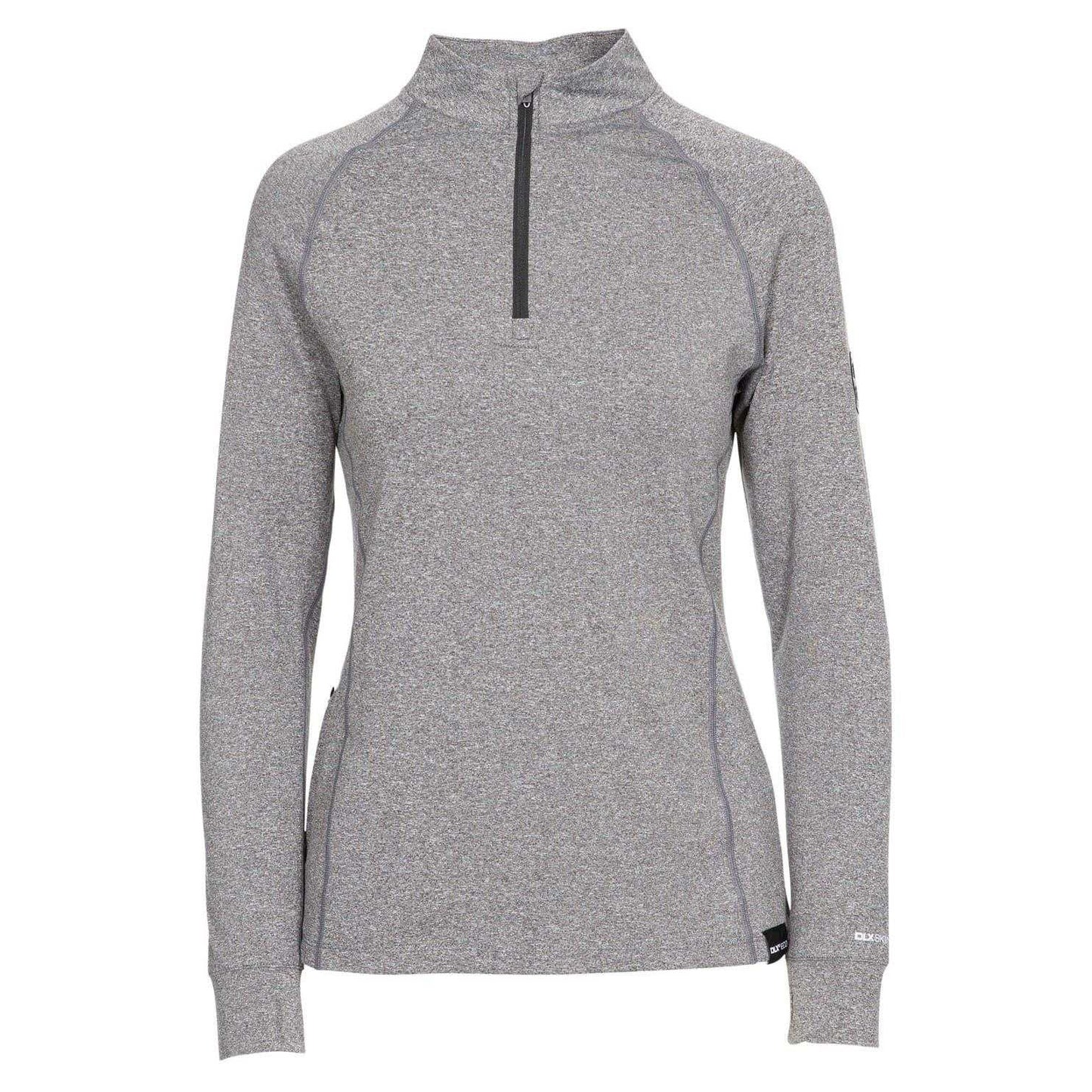 Grey Marl - Front - DLX Womens-Ladies Workout T-Shirt