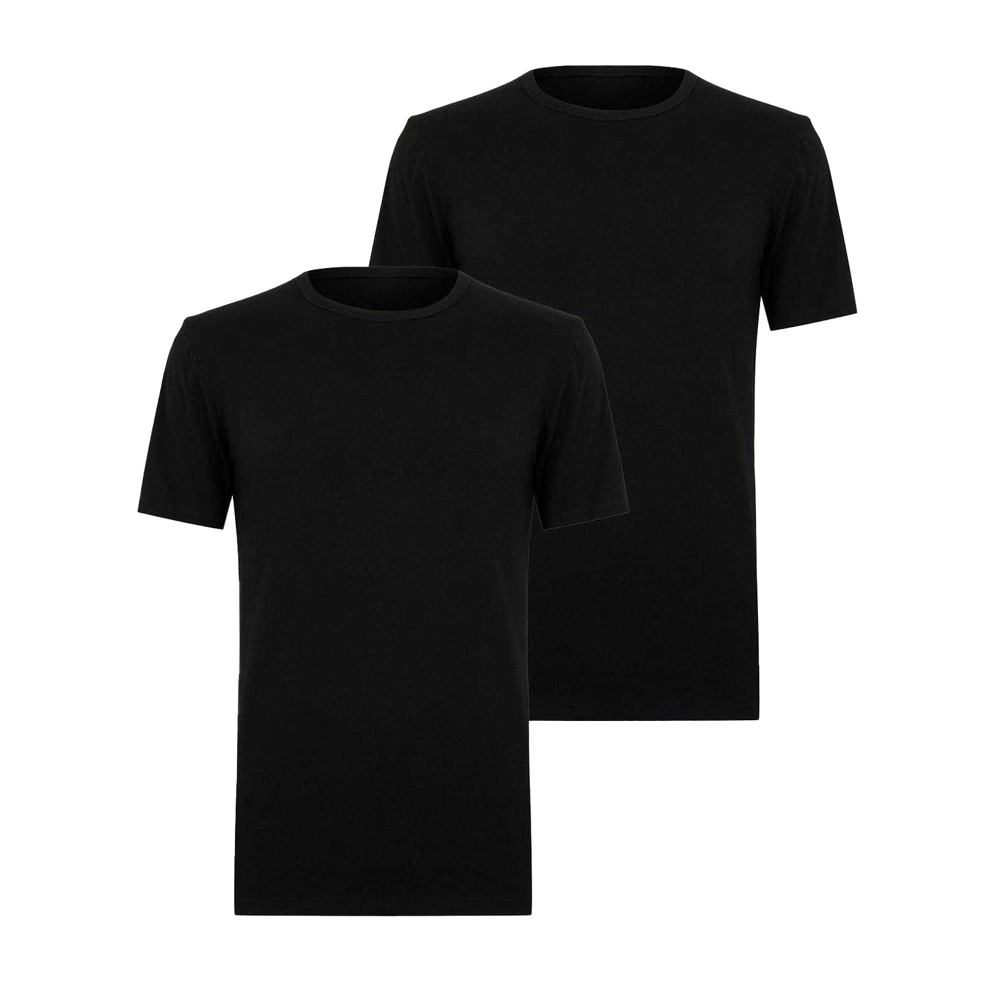 Black - Front - Boss Mens Comfort Cotton Relaxed Fit Short-Sleeved T-Shirt (Pack of 2)