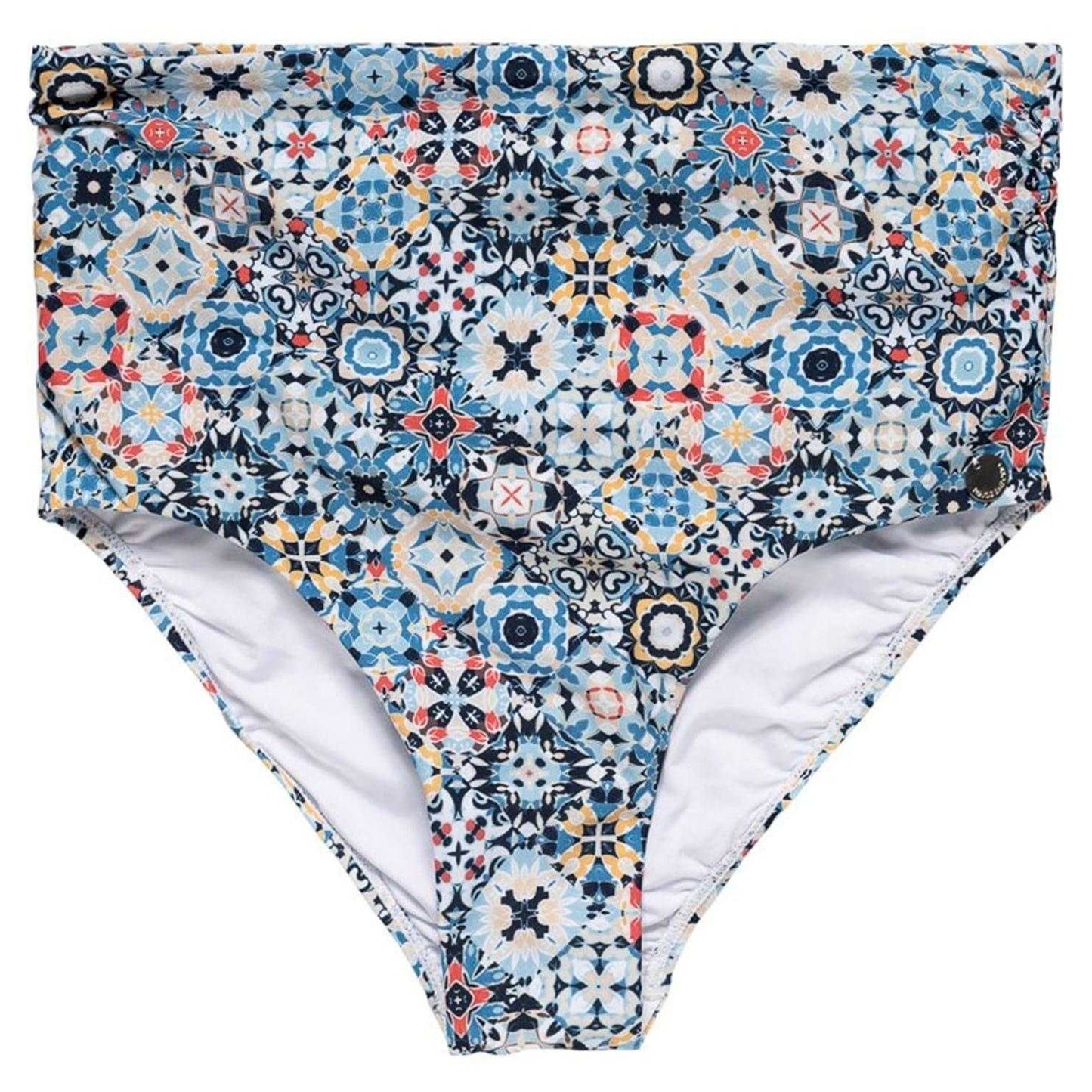 Navy - Front - Panos Emporio Womens-Ladies Chara Tile High Waist Bikini Bottoms