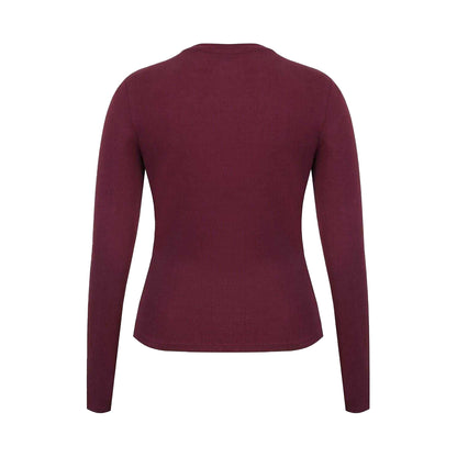 Burgundy - Back - Slazenger Womens-Ladies Slim Long-Sleeved T-Shirt
