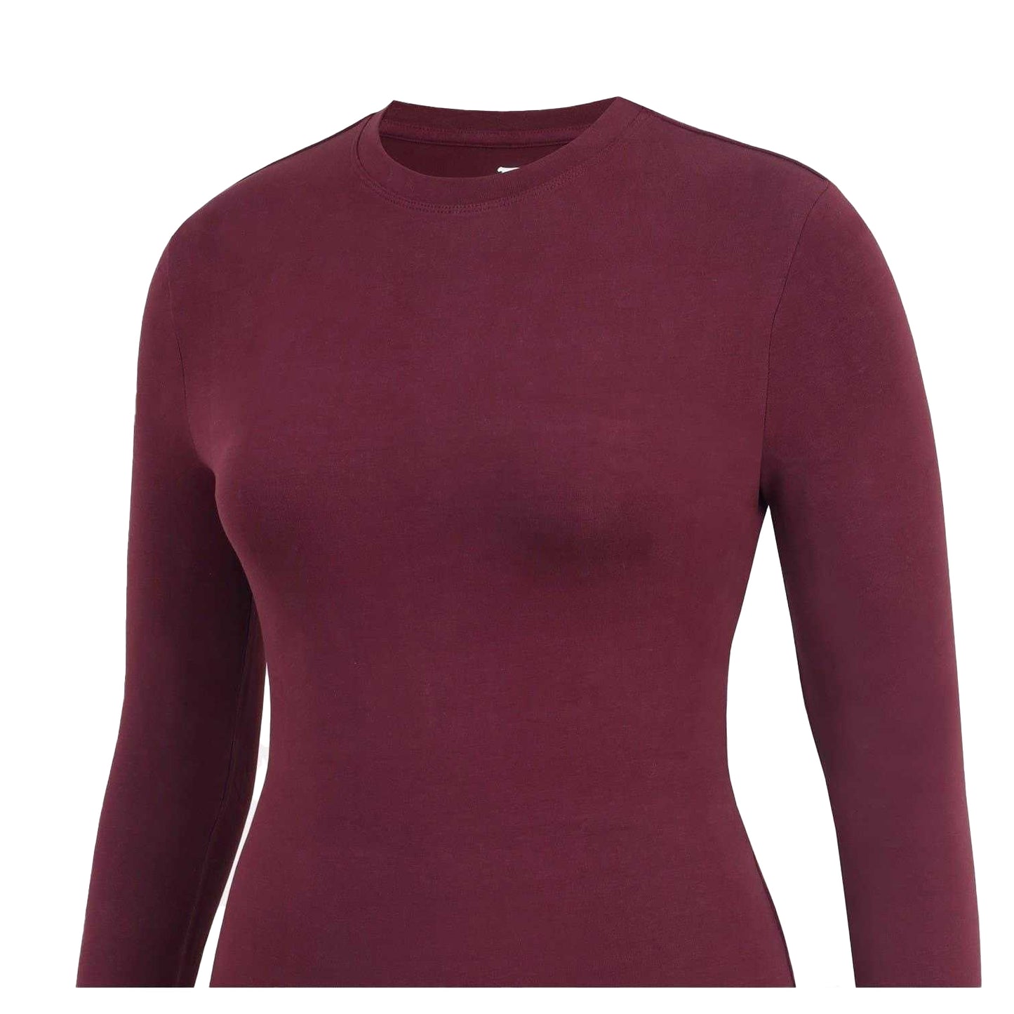 Burgundy - Side - Slazenger Womens-Ladies Slim Long-Sleeved T-Shirt
