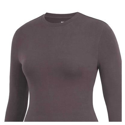 Chocolate - Side - Slazenger Womens-Ladies Slim Long-Sleeved T-Shirt