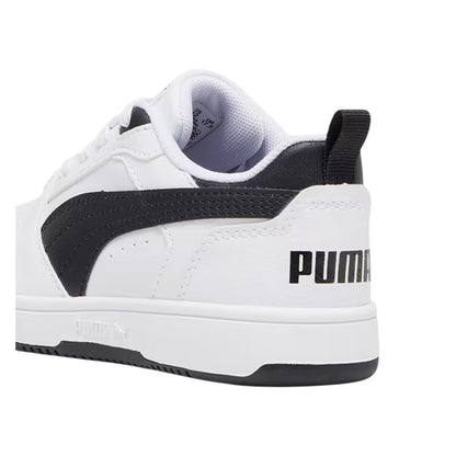 White-Black-White - Back - Puma Childrens-Kids Rebound High Top Trainers