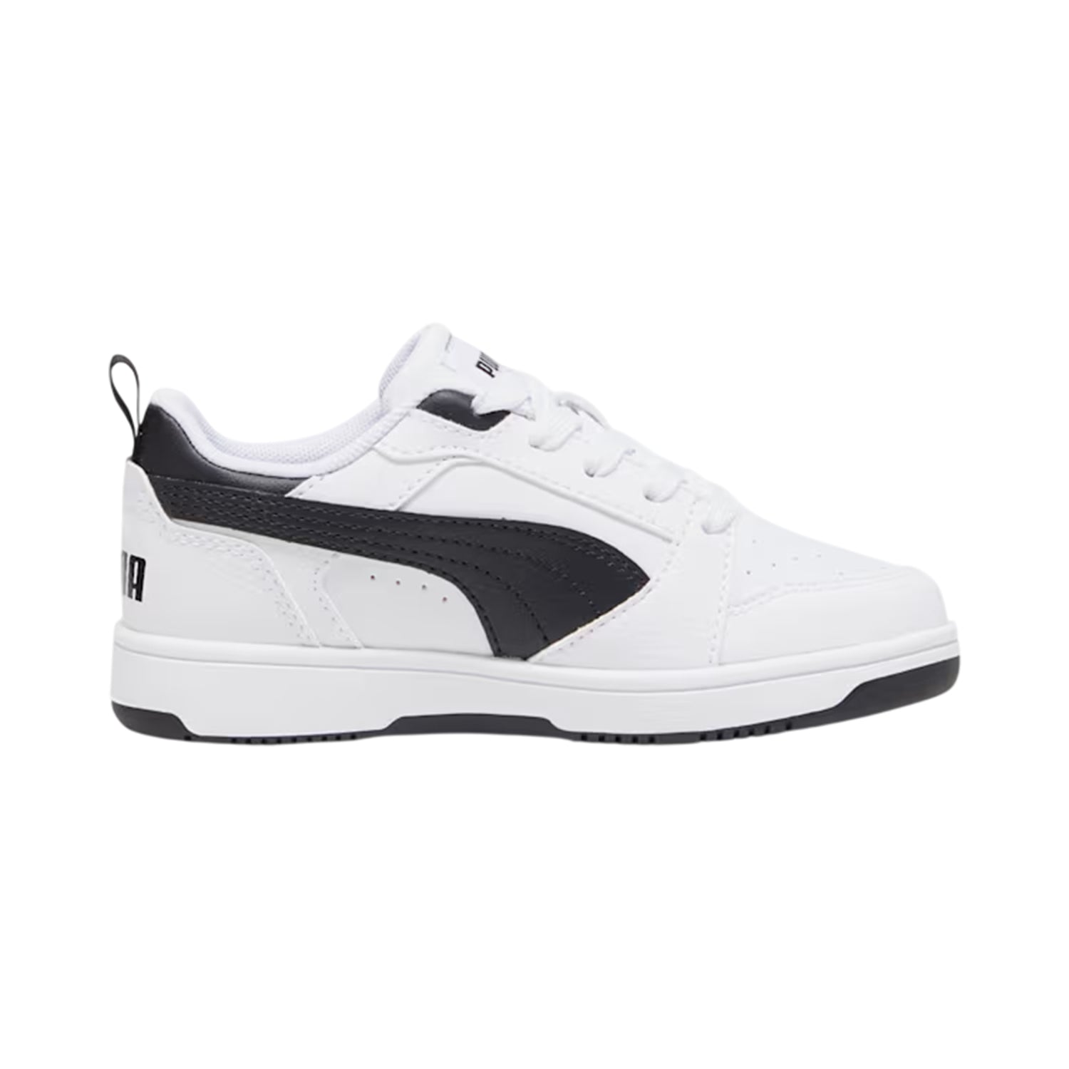 White-Black-White - Lifestyle - Puma Childrens-Kids Rebound High Top Trainers