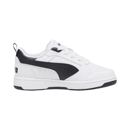 White-Black-White - Lifestyle - Puma Childrens-Kids Rebound High Top Trainers