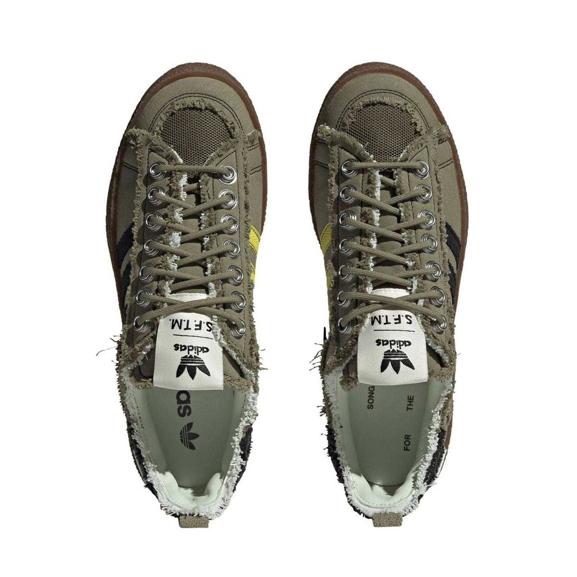 Olive - Side - Adidas Mens Campus 80s Distressed Trainers