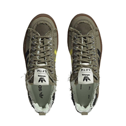 Olive - Side - Adidas Mens Campus 80s Distressed Trainers