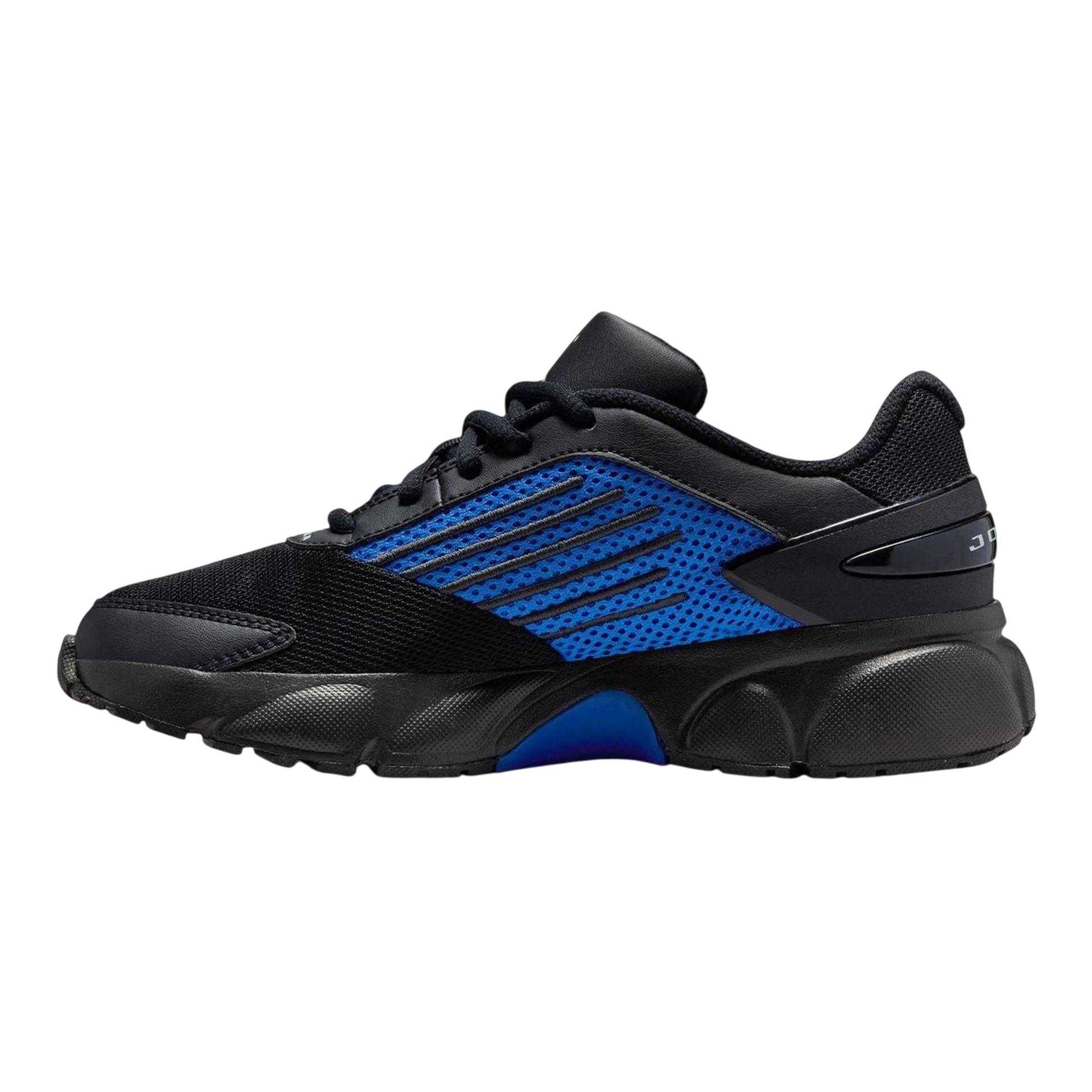 Black-Royal Blue - Side - Jump Childrens-Kids Air Jordan Basketball Shoes