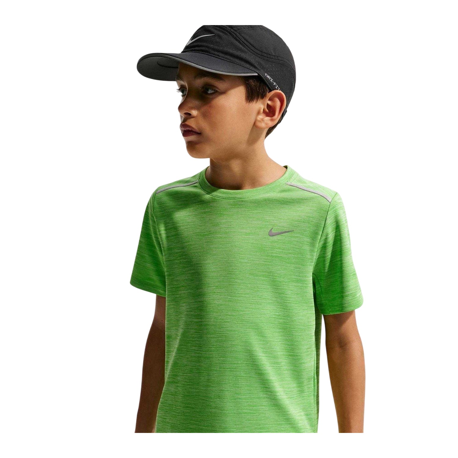 Lime - Side - Nike Boys Miler Dri-FIT Training Top
