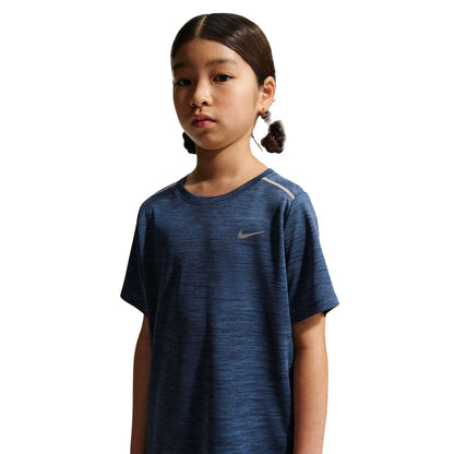 Navy - Front - Nike Boys Miler Dri-FIT Training Top