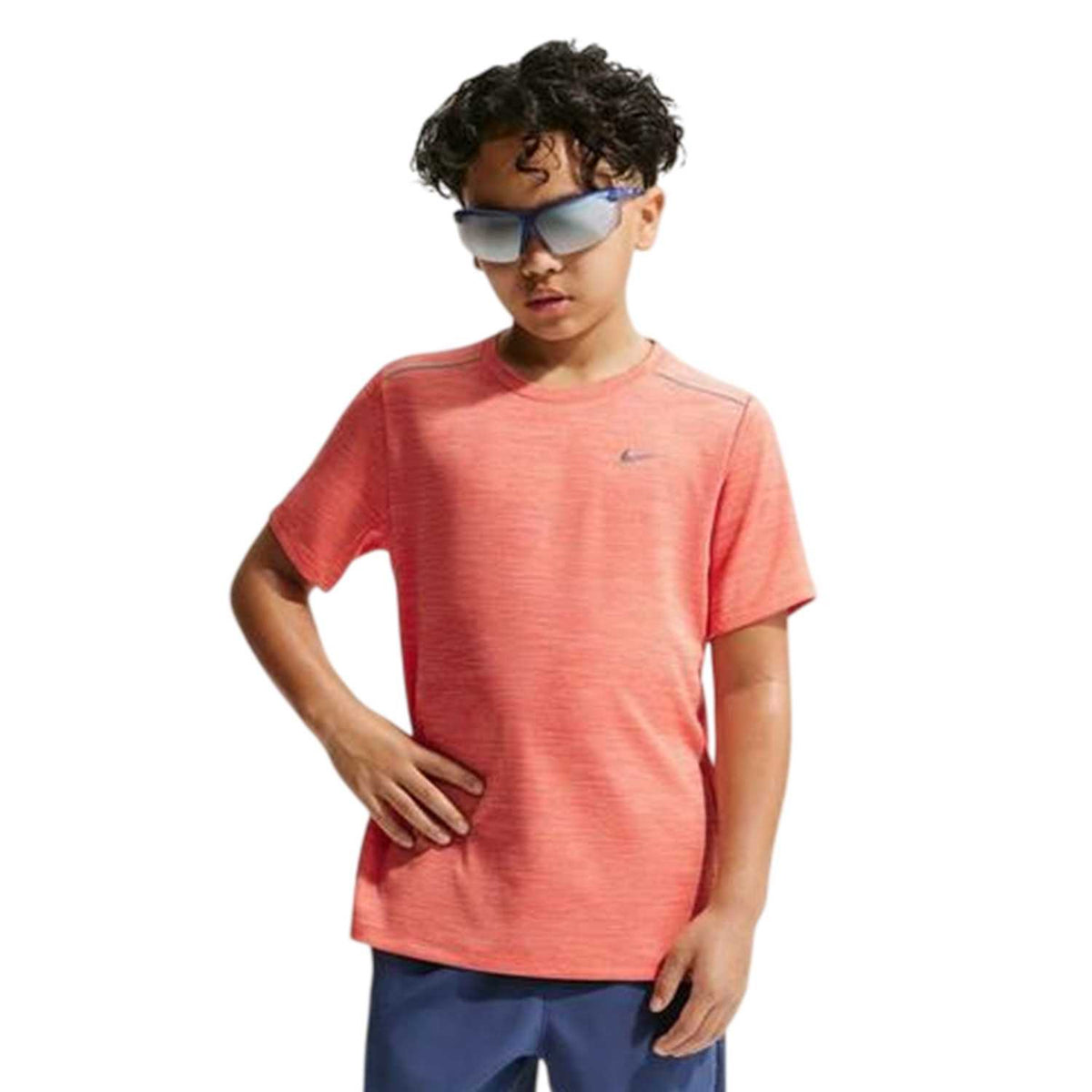 Orange - Front - Nike Boys Miler Dri-FIT Training Top