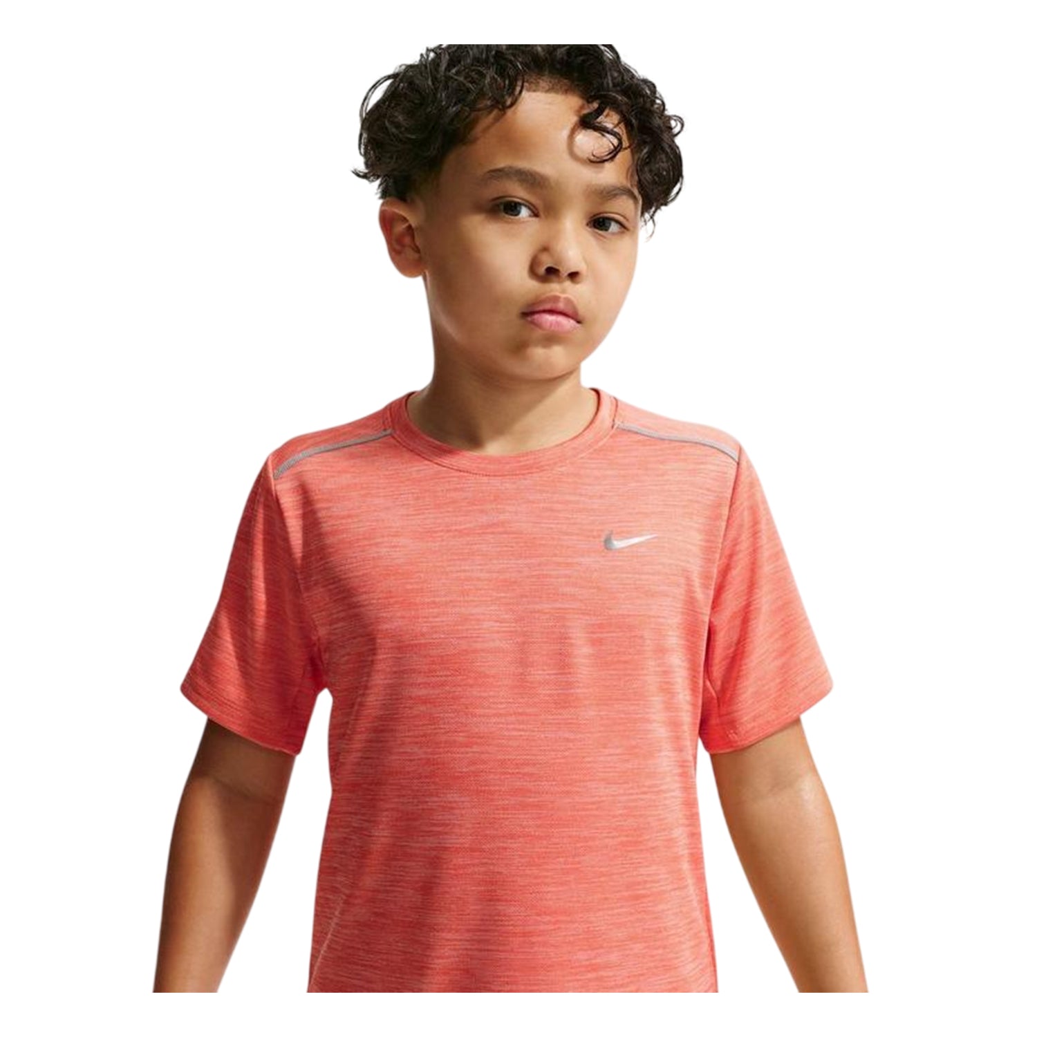Orange - Side - Nike Boys Miler Dri-FIT Training Top