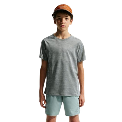 Smoke Grey - Front - Nike Boys Miler Dri-FIT Training Top