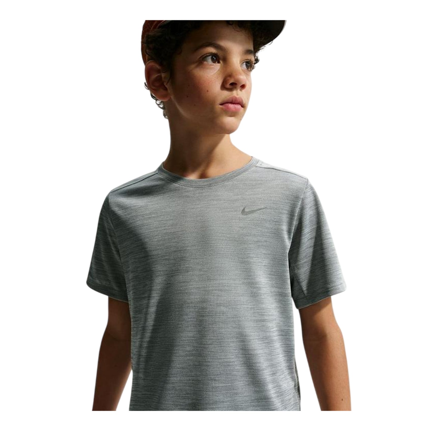 Smoke Grey - Side - Nike Boys Miler Dri-FIT Training Top