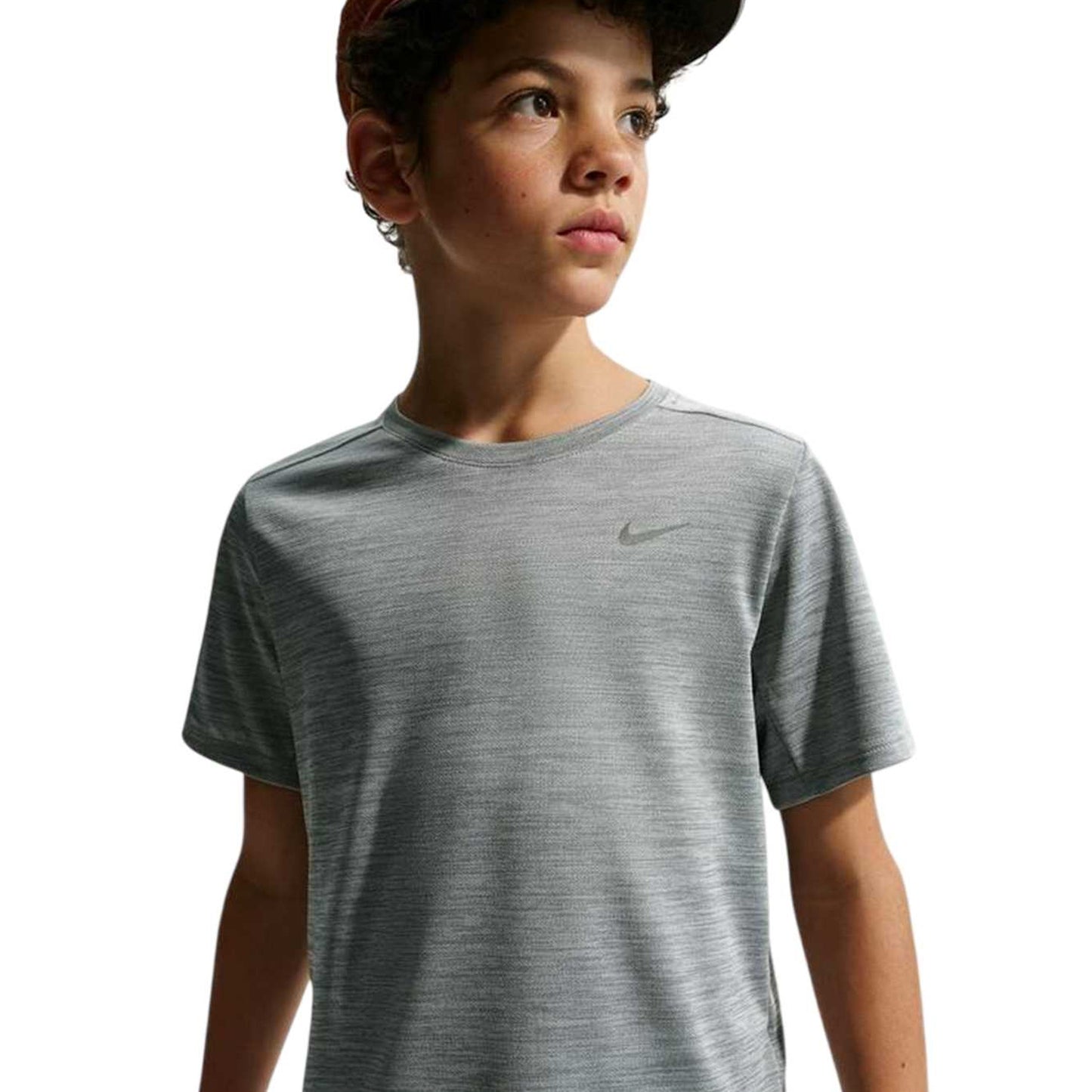 Smoke Grey - Side - Nike Boys Miler Dri-FIT Training Top