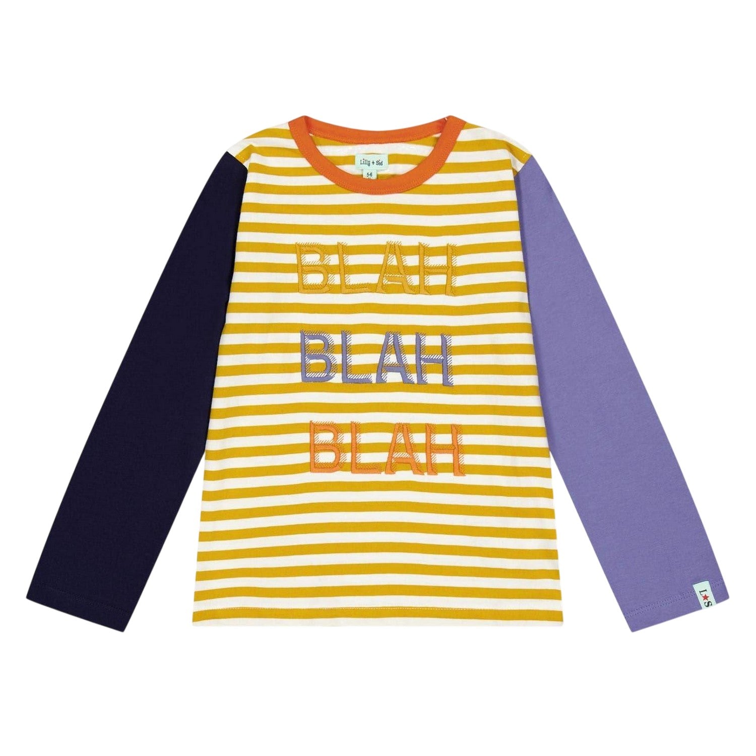 Multicoloured - Front - Lilly & Sid Childrens-Kids Blah Long-Sleeved T-Shirt
