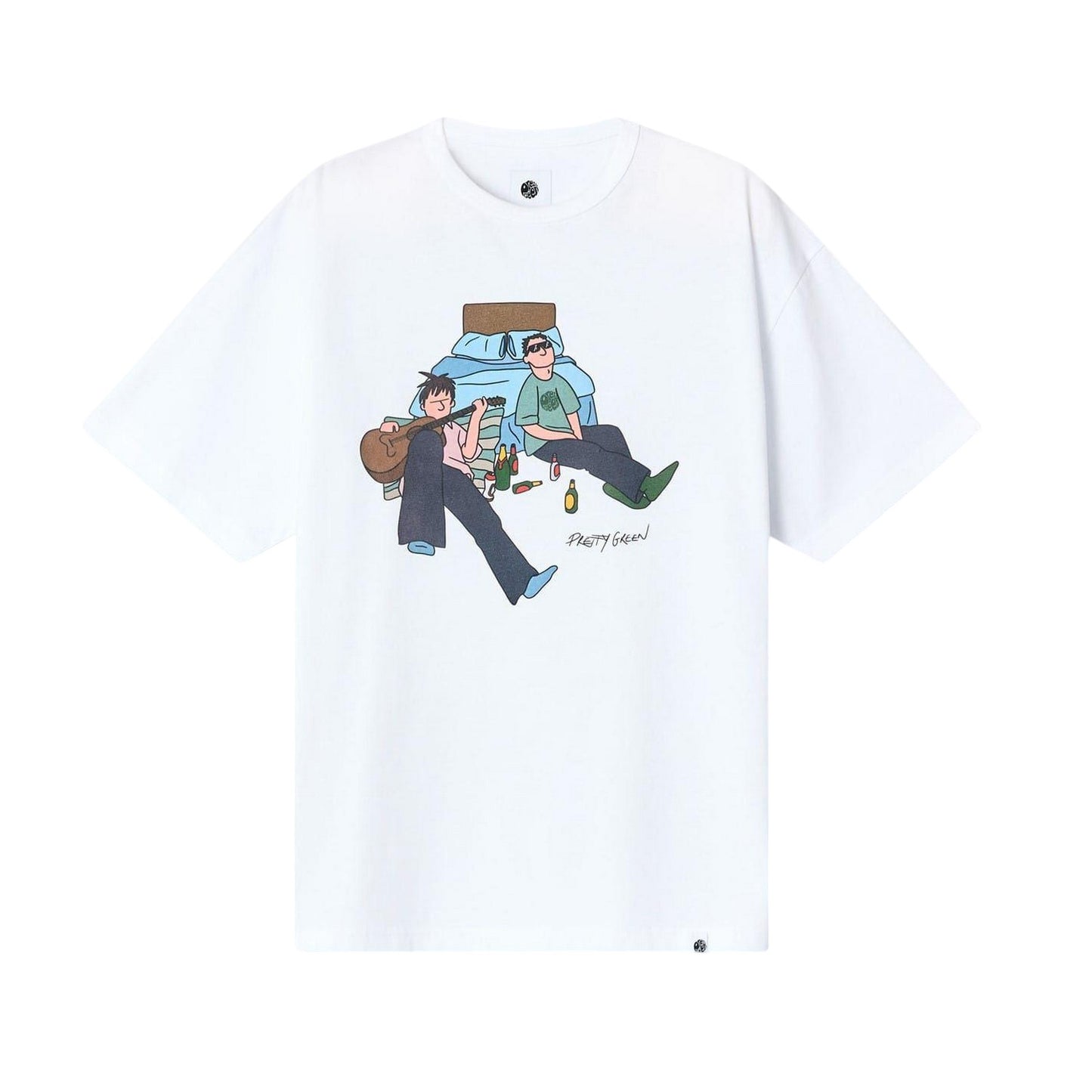 White - Front - Pretty Green Mens Morning After Regular T-Shirt