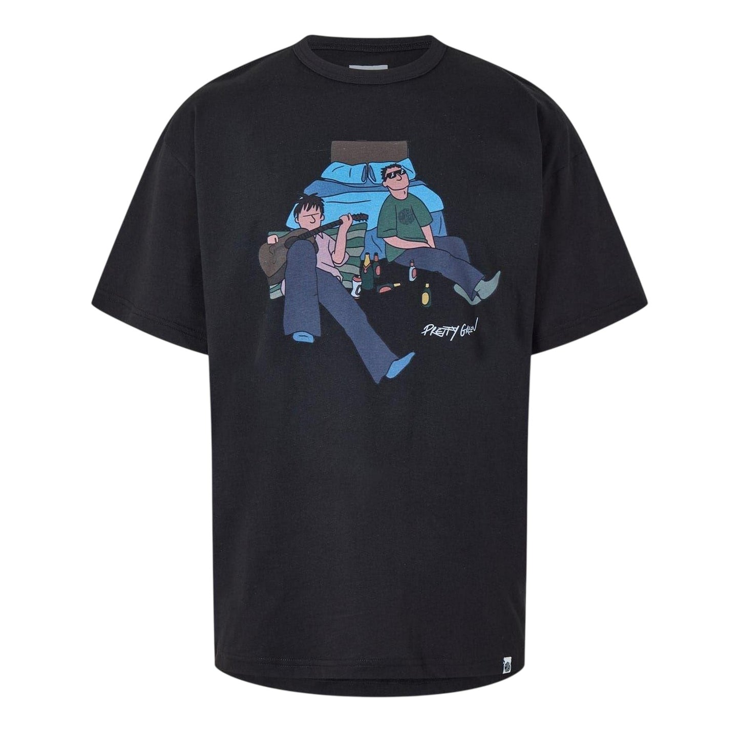 Black - Front - Pretty Green Mens Morning After Regular T-Shirt