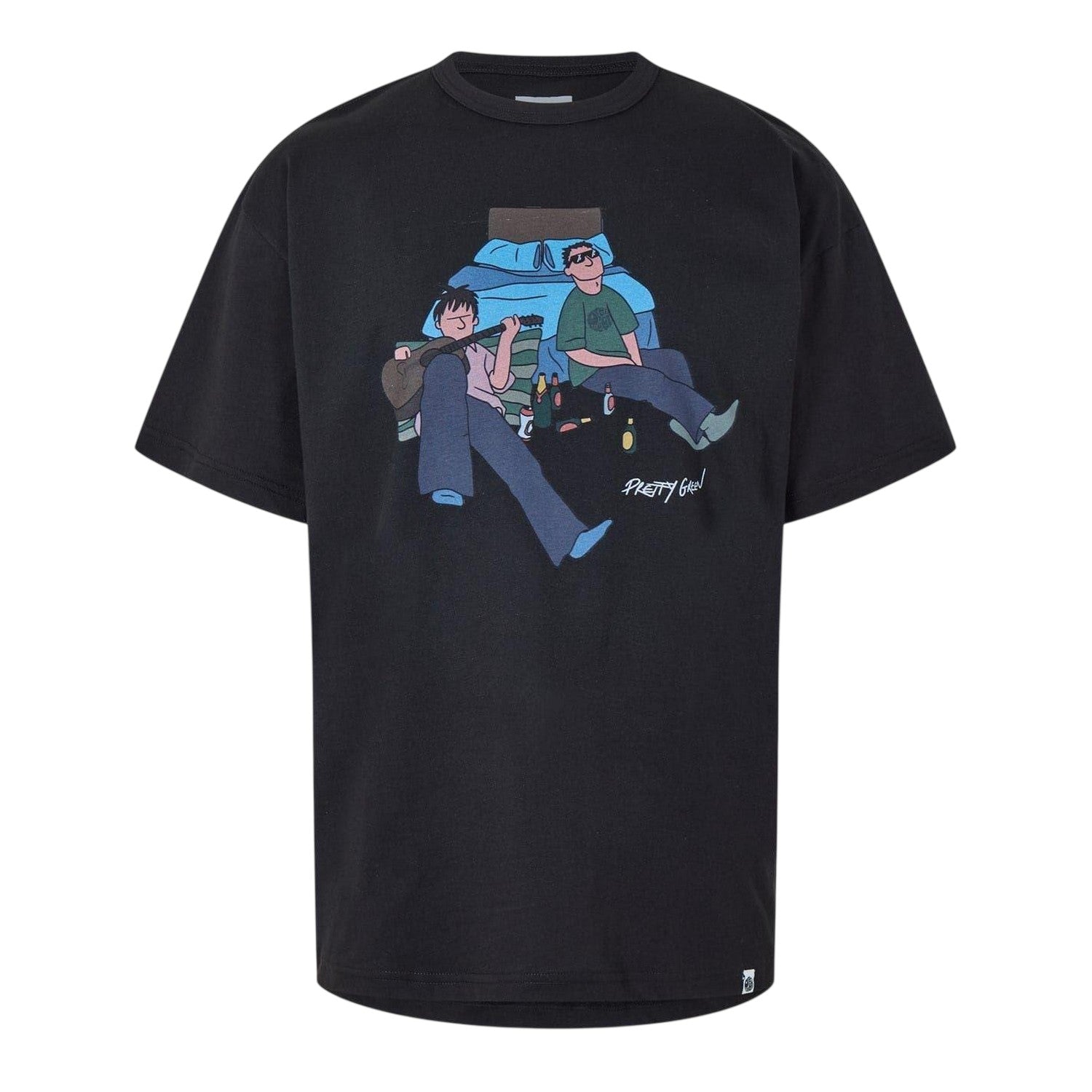 Black - Front - Pretty Green Mens Morning After Regular T-Shirt