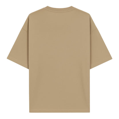 Beige - Back - Hugo Mens Dinkee Logo Oversized T-Shirt