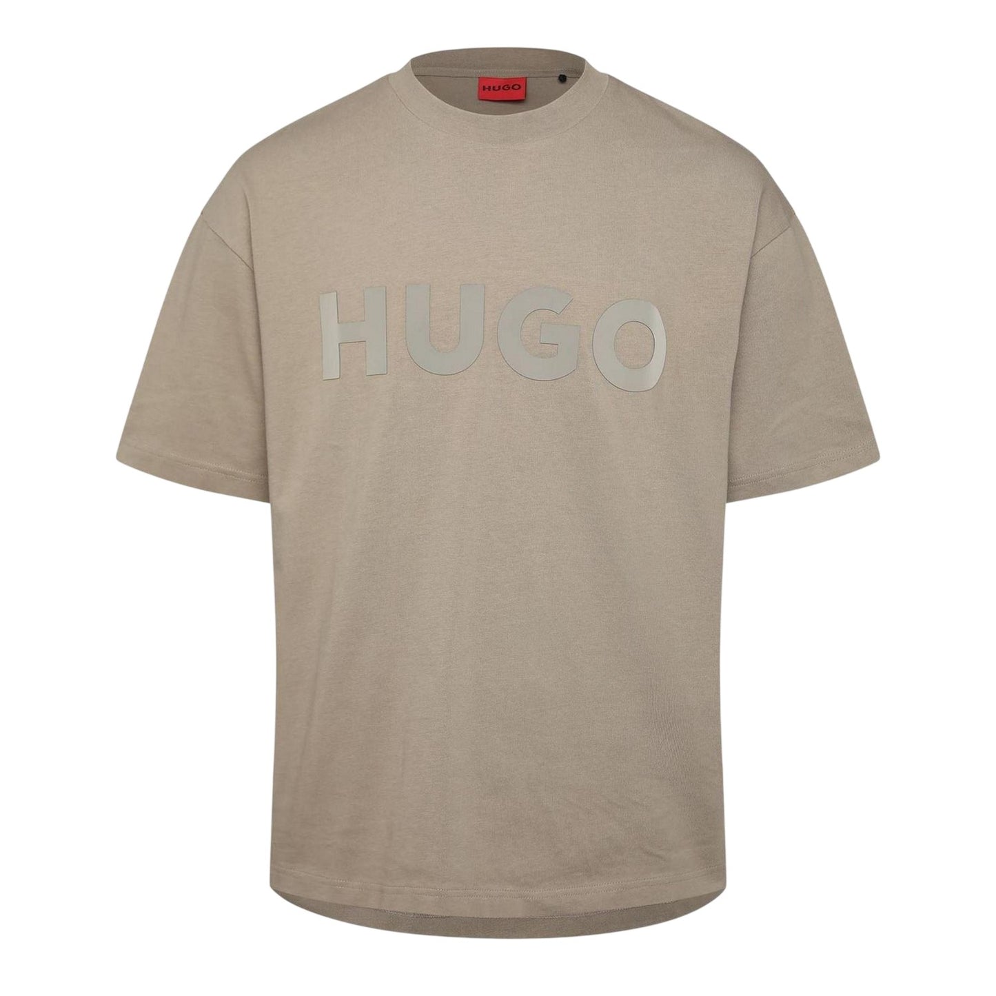 Brown - Front - Hugo Mens Dinkee Logo Oversized T-Shirt