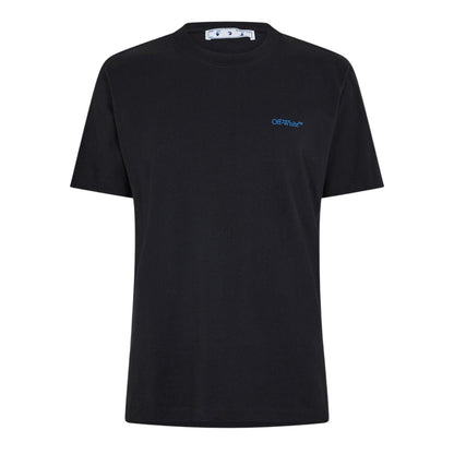Black-Blue - Front - Off White Mens Cotton Regular T-Shirt