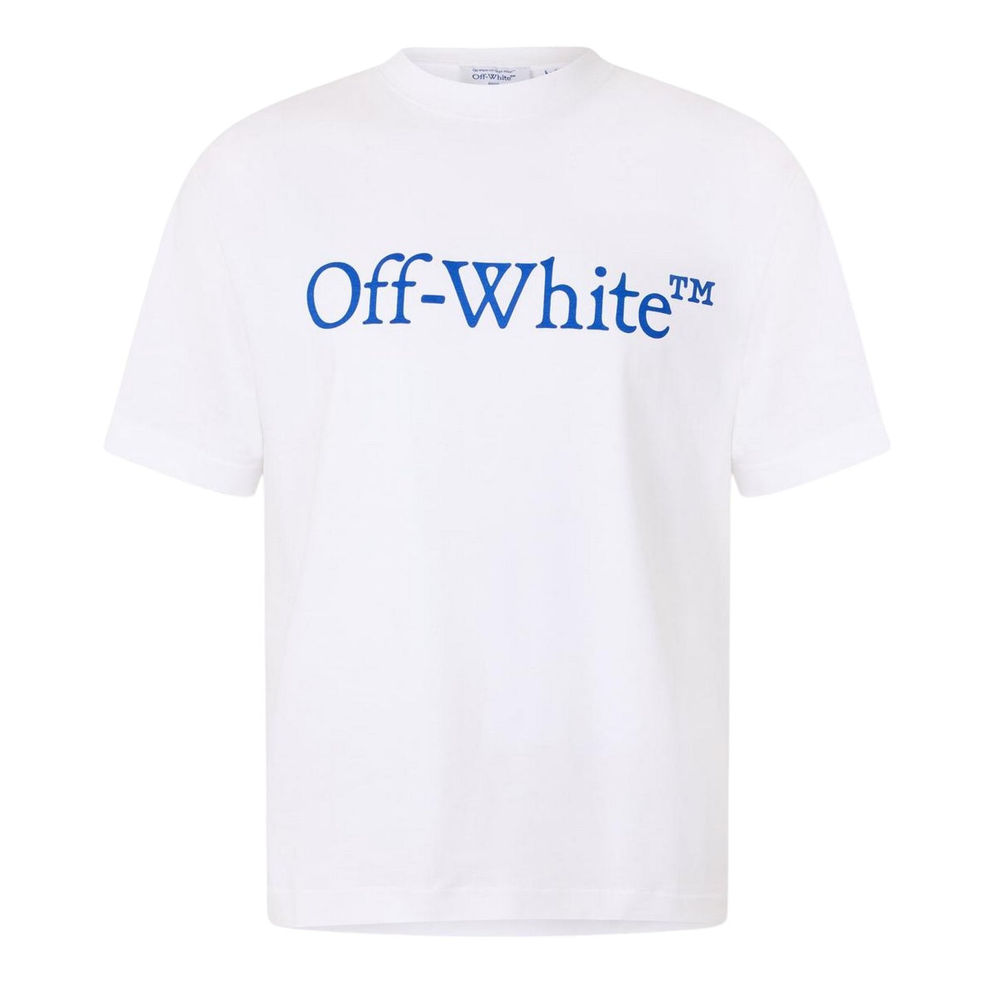 White-True Blue - Front - Off White Unisex Adult Striped Cotton Regular T-Shirt