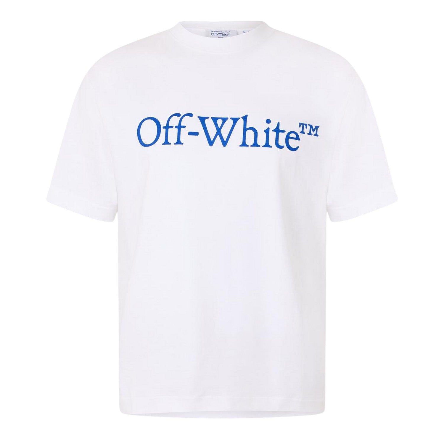 White-True Blue - Front - Off White Unisex Adult Striped Cotton Regular T-Shirt